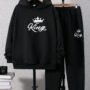 2 pcs Men's Fleece Hoodie Track suit