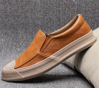 Mens Casual Leather Rubber Shoes
