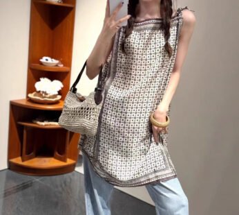 Women’s Fashion Temperament Printed Sleeveless Dress